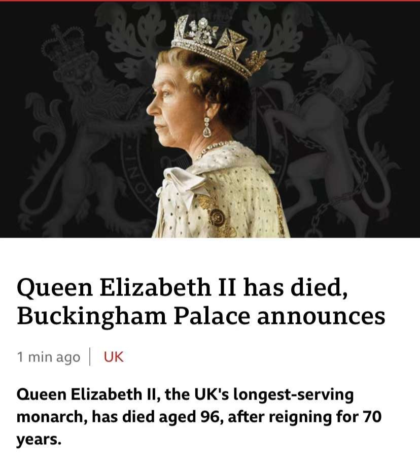英国女王去世,一个时代结束 